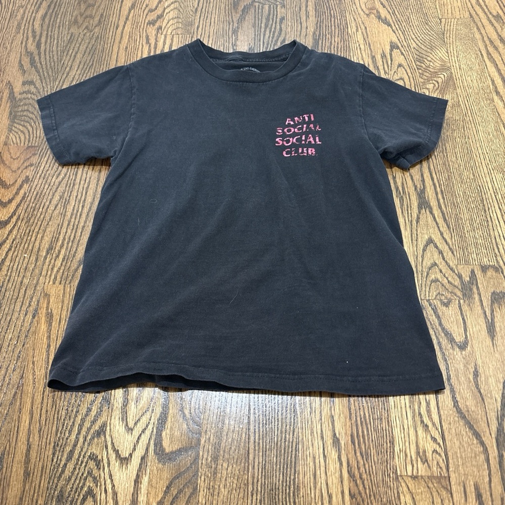Anti Social Social Club Charcoal Tee with White Print